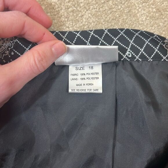 Mary McFadden Collection Vintage Maxi Floral Geometric Print Skirt Size 18 - Picture 10 of 11